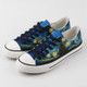 Hand Painted Women Flat Casual Canvas Shoes Customize Design Shoes, Shoes Size:38(D502C)