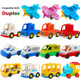 4 PCS Large Particle Building Blocks Accessories Transport Vehicle Model, Style:Cartoon Airplane