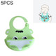 5 PCS Waterproof Baby Bib Children Silicone Feeding Bag, Colour:Green Fox