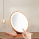 LED Wooden Makeup Mirror USB Charging Simple Fashion Desktop Desktop Makeup Mirror