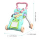 Children Hand Push Educational Toy Baby Anti-rollover and Anti-O-type Walker, Style:Increased Version(Green )