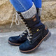 Winter Boots Women Boots Round Toe Platform Warm Females Boots Shoes, Size:40(Black)