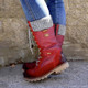 Winter Boots Women Boots Round Toe Platform Warm Females Boots Shoes, Size:37(Red)