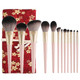 12 in 1 Makeup Brush Set Beauty Tool Brush for Beginners, Exterior color: 12 Makeup Brushes + Red Bag