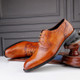 Male Autumn Top-grain Leather Pointed Business Dress Shoes, Size:38(Light Brown)