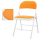 Portable Folding Metal Conference Chair Office Computer Chair Leisure Home Outdoor Chair(Orange)