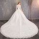 Off Shoulder Half Sleeved Lace Trailing Slimming Wedding Dress, Size:M(Full-length)
