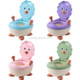 Children Spacious Backrest Thickened Non-slip Toilet Cute Cartoon Baby Training Toilet, Style:Hard Pad(Pink)