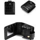 Simple Cowhide Crocodile Pattern Lipstick Bag Storage Portable Makeup Bag With Mirror(Black)
