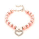 5 PCS Pet Supplies Pearl Necklace Pet Collars Cat and Dog Accessories, Size:L(Pink)