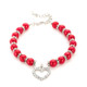 5 PCS Pet Supplies Pearl Necklace Pet Collars Cat and Dog Accessories, Size:S(Red)