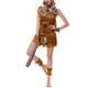 Indian Style Indigenous Savage Forest Hunter Princess Tassel Costume, Size:M(Khaki)
