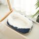 Kennel Dog Mat Dual-Use Winter Warm Cat Litter, Size:70x80cm(Blue  White)