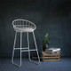 Simple High Stool Creative Casual Nordic Ring Cafe bBar Table and Chair, Size:High75cm(Bright white)