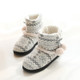 Winter High-Top Cotton Slippers Cotton Slippers With Heel Velvet Thick-Soled Indoor Warm Shoes, Size:37-38(Light Gray)