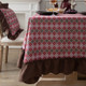 Hotel Home Dining Table Retro Cotton Tablecloth, Size: 140x220cm(Lotus Leaf)
