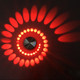 3W Modern Interior Creative Spiral Round Wall Lamp for Club, KTV, Corridor, Aisle, Background Wall Decoration Lamp Recessed In(Red Light)