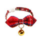 5 PCS Snowflake Christmas Red Plaid Adjustable Pet Bow Tie Collar Bow Knot Cat Dog Collar, Size:S 17-30cm, Style:Pointed Bowknot With Bell