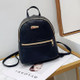 Mini PU Leather Double Shoulders School Bag Travel Backpack Bag (Black)