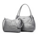 2 in 1 Casual PU Shoulder Bag Ladies Handbag Messenger Bag (Grey)