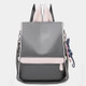 Oxford Cloth Double Shoulder Strap Single & Double Shoulder Bag Messenger Bag with Kitten Pendant (Grey)