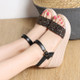 Fashion Woven Casual Versatile Wedge Increased Sandals for Women (Color:Black Size:40)