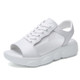 Simple Casual Non-slip Wear Resistant Beach Sandals for Women (Color:White Size:38)