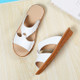 Flat Casual Fashion Wild Sandals for Women (Color:White Size:37)