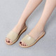 Simple and Stylish Wild Slippers Sandals for Women (Color:Beige Size:36)