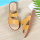 Flat Bottom Casual Fashion Wild Sandals for Women (Color:Yellow Size:38)