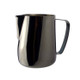 Milk Jug 0.3-0.6L Stainless Steel Frothing Pitcher Pull Flower Cup Coffee Milk Frother Latte Art Milk Foam Tool Coffeware, Capacity:350ml(black)