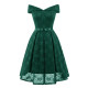 Sexy Short Evening Dress Lace A-line Party Formal Dress Graduation Dresses with sash, Size:XXL(Green)