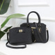 2 in 1 PU Leather Litchi Texture Women's Handbag Single-shoulder Bag Messenger Bag (Black)