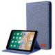 For iPad Mini 4 / 3 / 2 / 1 Cloth Teature Horizontal Flip PU Leather Case with with Holder & Card Slots(Deep Blue)