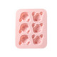 4 PCS Cartoon 6 Grid Kittens Silicone Ice Cube Chocolate Cake Mold Complementary Food Baking Mold(Pink)