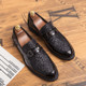 Men Fashion Thick Bottom Pointed Formal Business Leather Shoes, Shoe Size:42(Black)