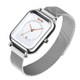 SKMEI 9207 Fashion Creative Simple Watch Men Magnetic Buckle Mesh Belt Steel Belt Couple Quartz Watch(Silver White)