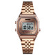 SKMEI 1345B Fashionable Outdoor Sports Watch Multi Function Electronic Men Watch Steel Band Watch(Rose Gold)