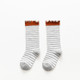 Autumn and Winter Children Fungus Cute Cartoon Pattern Jacquard Tube Socks, Style:75001-Gray White(M)