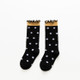 Autumn and Winter Children Fungus Cute Cartoon Pattern Jacquard Tube Socks, Style:75001-Black Dots(S)