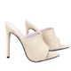 Fish Mouth Pointed Head High Heels Sandals for Women, Shoe Size:42(Apricot)
