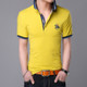 Fashionable Cotton Lapel Short-sleeve T-Shirt for Men, Size: XXXL(Yellow)