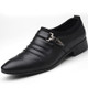 Men Set Business Dress Shoes PU Leather Pointed Toe Oxfords Shoes, Size:44(Black)