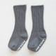 Autumn and Winter Non-Slip Baby High Knee Socks Boneless Loose Mouth Double Needle Children Pile Socks, Size:S(Grey)