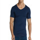 Men Ice Silk Quick Dry T-shirt Short Sleeve V Neck Solid Color Seamless Breathable Top(Royal Blue)