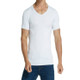 Men Ice Silk Quick Dry T-shirt Short Sleeve V Neck Solid Color Seamless Breathable Top(White)