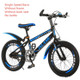 22 Inch Childrens Bicycles 7-15 Years Old Children Without Auxiliary Wheels, Style:Single Speed Basic(Black Blue)