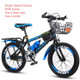 22 Inch Childrens Bicycles 7-15 Years Old Children Without Auxiliary Wheels, Style:Single Speed Luxury(Black Blue)