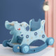 Trojan Children Rocking Horse Baby Toy Rocking Car Dual-use Rocking Chair Rocking Horse, Style:Building Block Version(Azure)