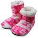 Plush Christmas Cotton Coral Printed Indoor Boots, Size:25cm(Pink)